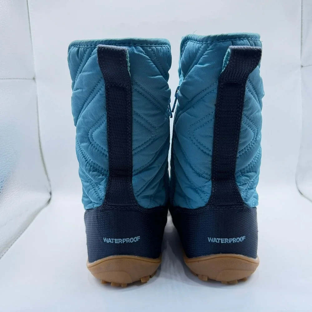 Columbia Minx Mid II Omni-Heat‎ Waterproof Blue Quilted Winter Boots Womens